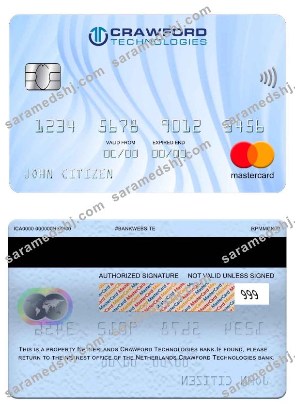 Netherlands (Holland) Crawford Technologies Bank mastercard